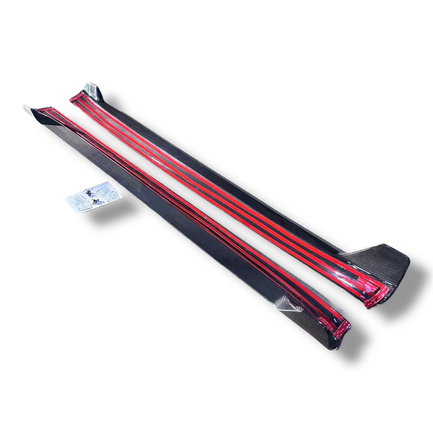 2017+ Tesla Model 3 Colossal Side Skirt Overlays – Real Dry Molded Carbon Fiber, Drill-Free Installation, Performance Aero Upgrade (1 Pair)