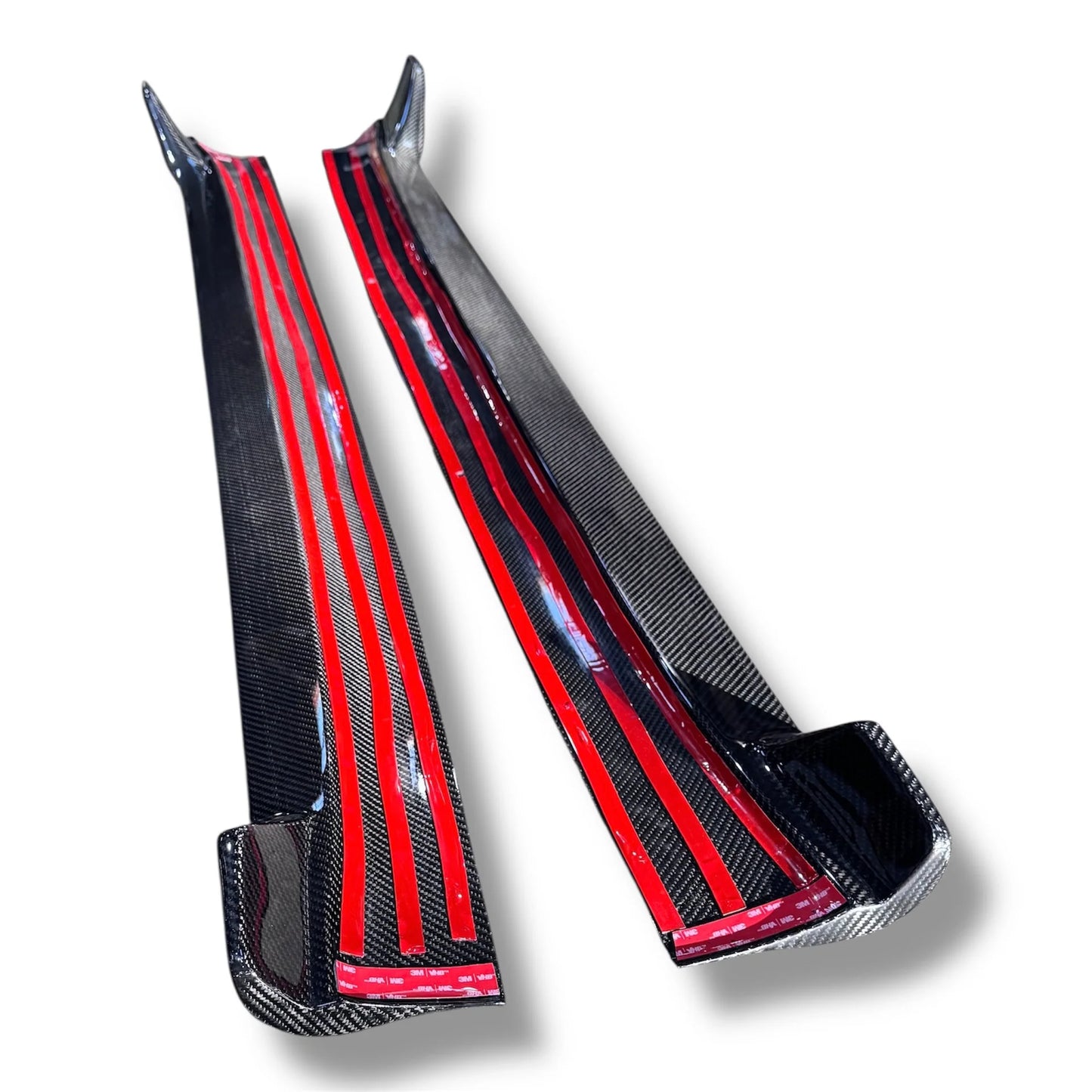 2017+ Tesla Model 3 Colossal Side Skirt Overlays – Real Dry Molded Carbon Fiber, Drill-Free Installation, Performance Aero Upgrade (1 Pair)