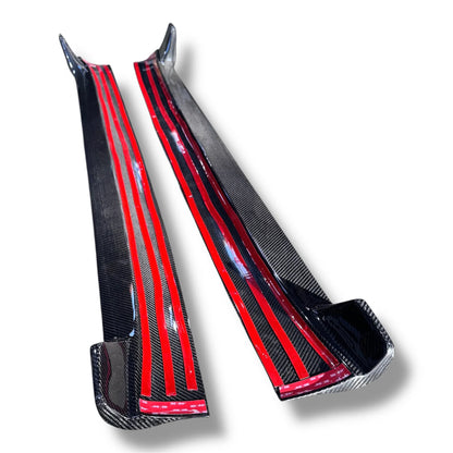 2017+ Tesla Model 3 Colossal Side Skirt Overlays – Real Dry Molded Carbon Fiber, Drill-Free Installation, Performance Aero Upgrade (1 Pair)