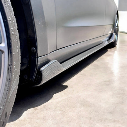 2017+ Tesla Model 3 Colossal Side Skirt Overlays – Real Dry Molded Carbon Fiber, Drill-Free Installation, Performance Aero Upgrade (1 Pair)
