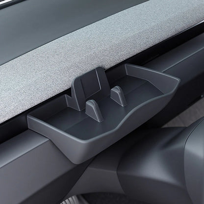 Tesla Model 3 Highland 2024+ & Model Y Juniper 2026+ Multifunctional Phone Holder Tray – Sliding Center Console Storage Organizer & Hands-Free Video Viewing Stand