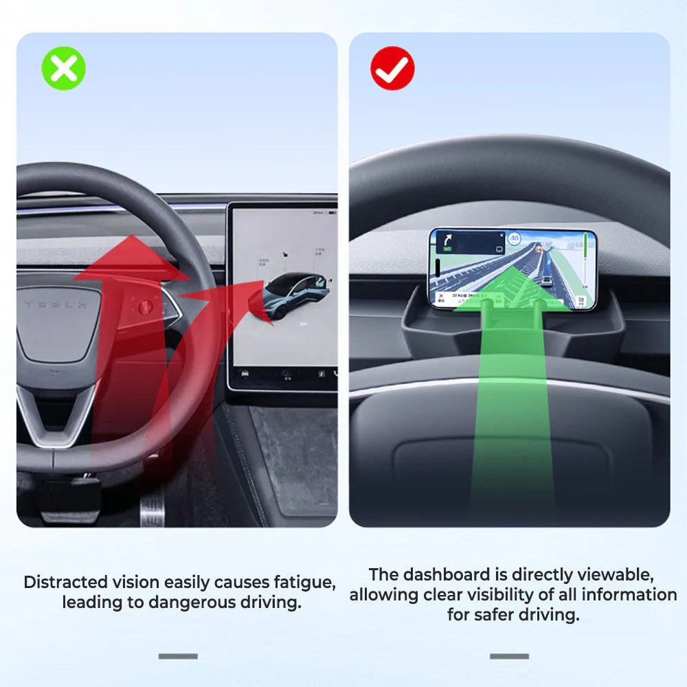 Tesla Model 3 Highland 2024+ & Model Y Juniper 2026+ Multifunctional Phone Holder Tray – Sliding Center Console Storage Organizer & Hands-Free Video Viewing Stand