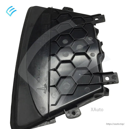 Side profile of the Tesla Model 3 mirror glare shield with Tesla logo and attachment points