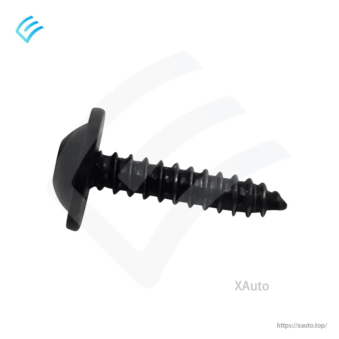 Side profile of ST4.2x20 black screw with washer flange, pointed tip and coarse threads