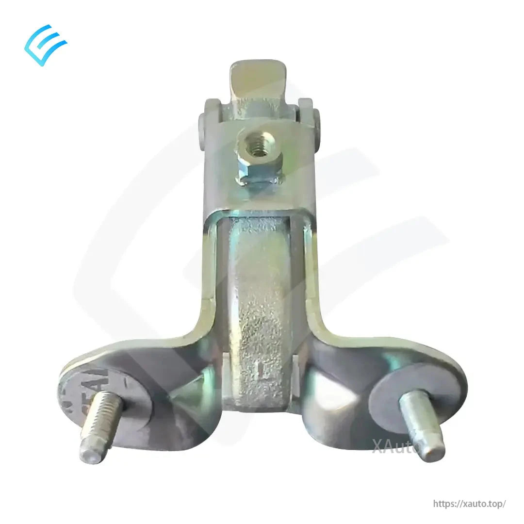 Close-up front view of hinge bracket showing top nut insert and two threaded mounting studs