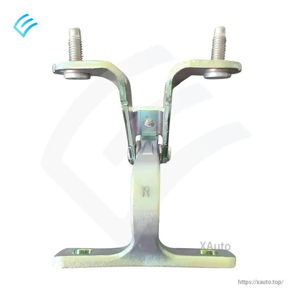 Bottom-up view of hinge bracket showing central support arm and both mounting studs