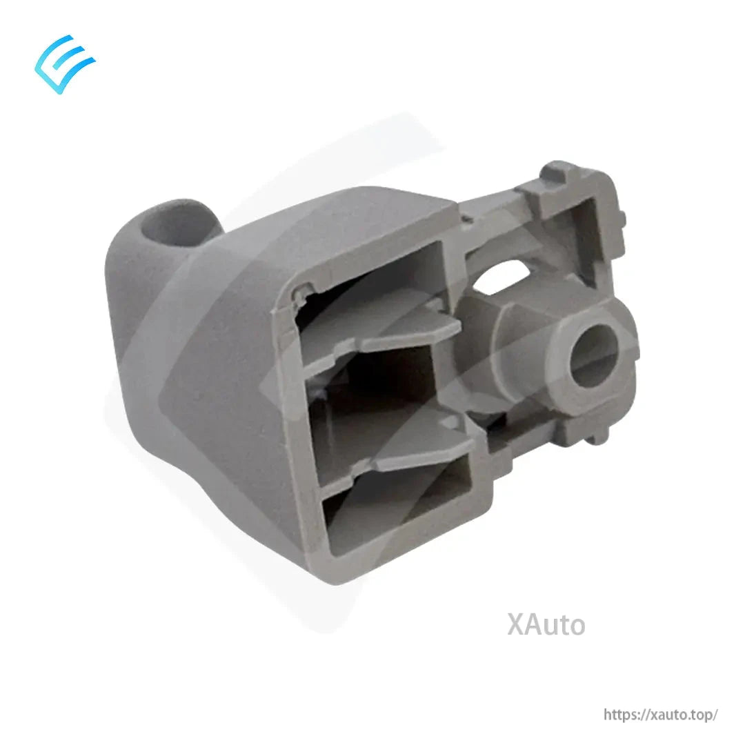 Rear underside view of plastic bracket housing with internal ribs and cylindrical mount post