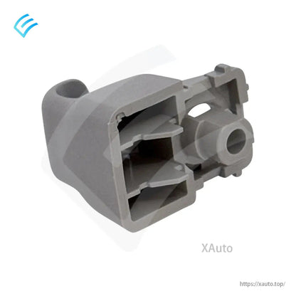Rear underside view of plastic bracket housing with internal ribs and cylindrical mount post