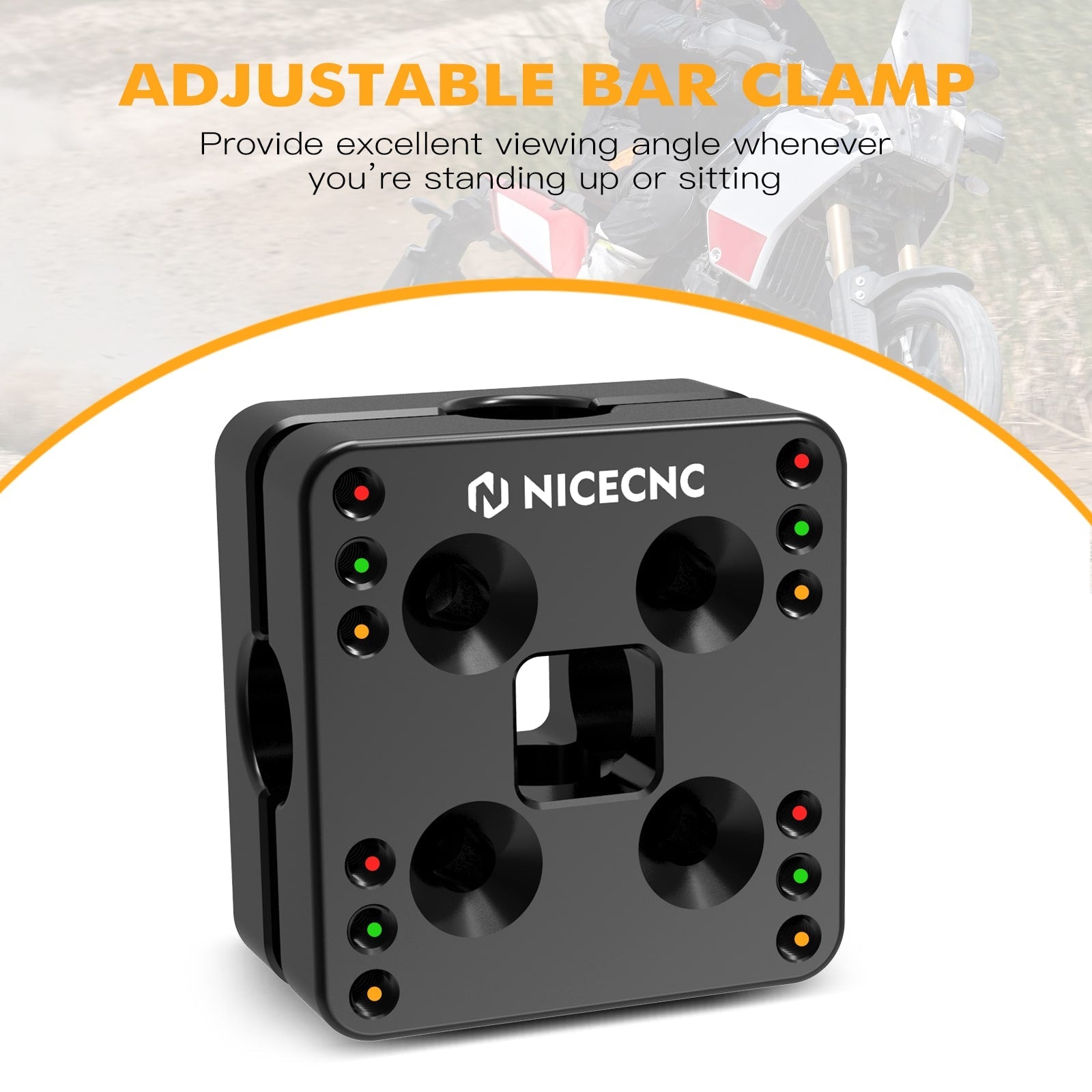 NiceCNC Aprilia Tuareg GPS Holder, The Adjustable Bar Clamp has a great view angle, perfect for standing and sitting, made by NiceCNC.