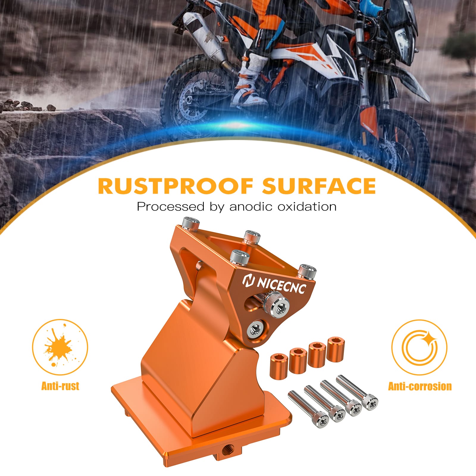 NiceCNC GPS Mount, Rust-resistant surface treated for corrosion protection, designed for a GPS mount holder stand for Husqvarna Norden 901 (2022-2023).