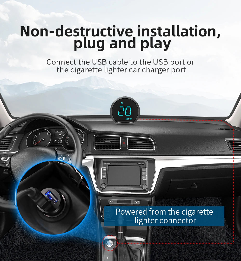 Non-destructive installation allows easy setup, connecting USB cable to USB port or car charger for seamless power.