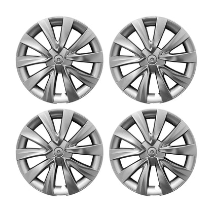 Nova-Style Wheel Covers for Tesla Model 3 2017-2023.09 with 18-Inch Aero Wheels – OEM Fit Matte Black & Silver Hubcaps Rim Protectors with Full Wheel Coverage