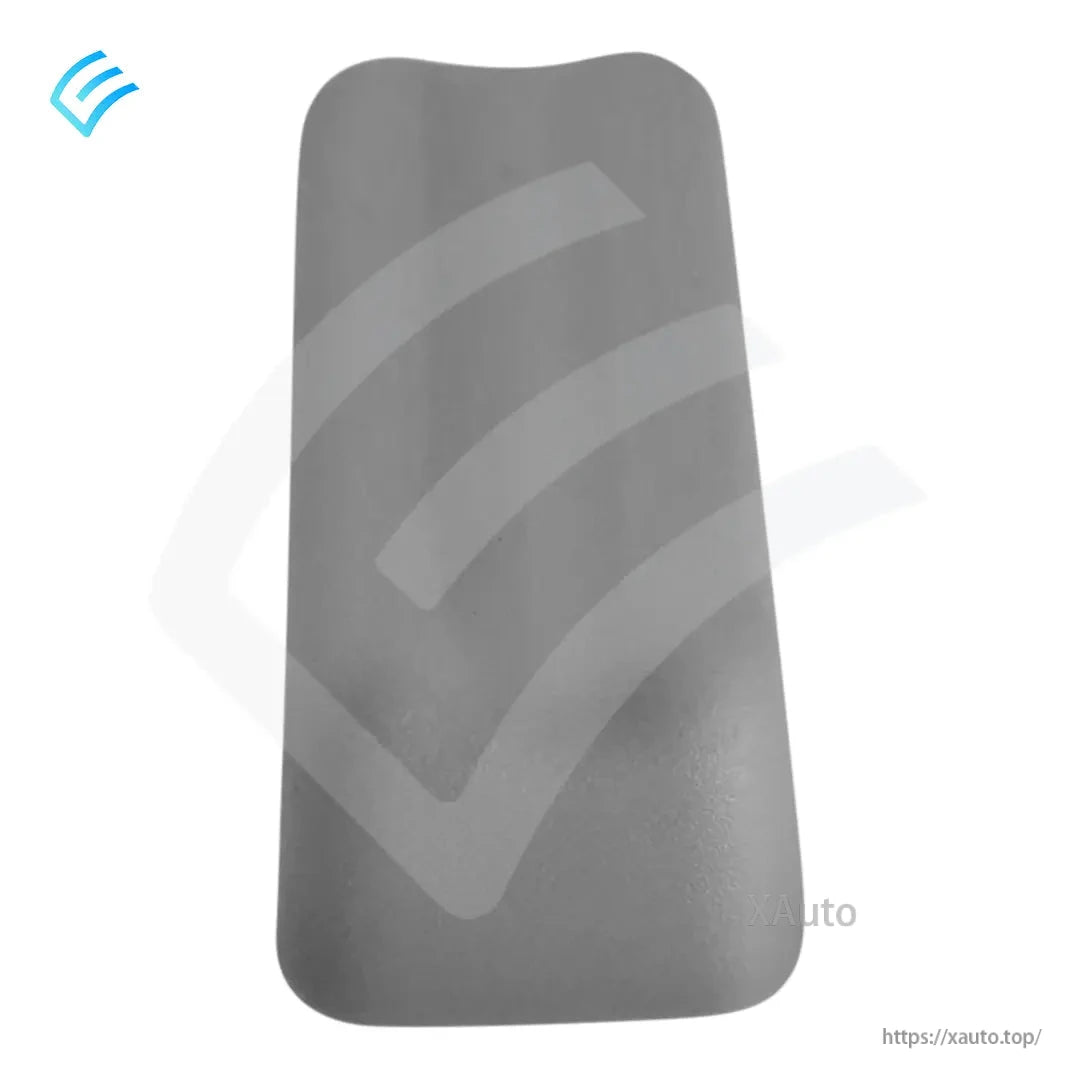 Top surface view of gray sun visor magnetic check cover for Tesla Model 3 / Model Y