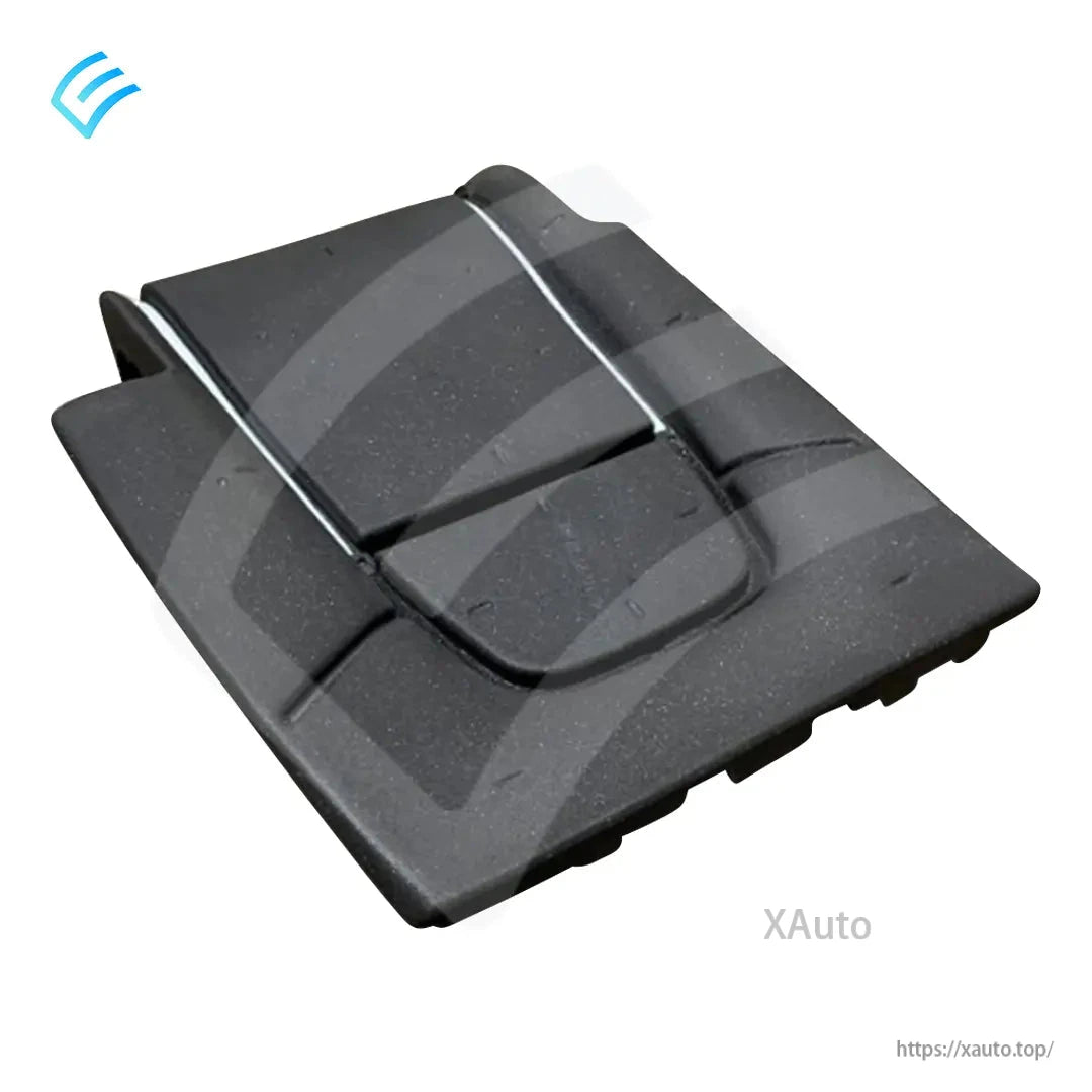 Angled view of black seat back foam cushion pad with two securing straps (watermarked product photo)