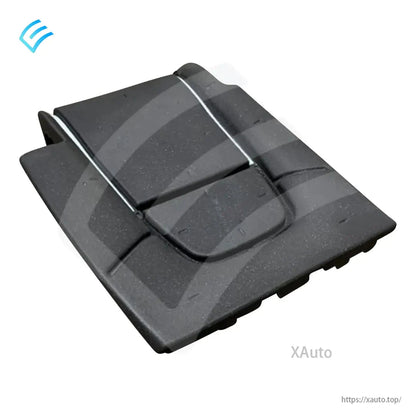 Angled view of black seat back foam cushion pad with two securing straps (watermarked product photo)