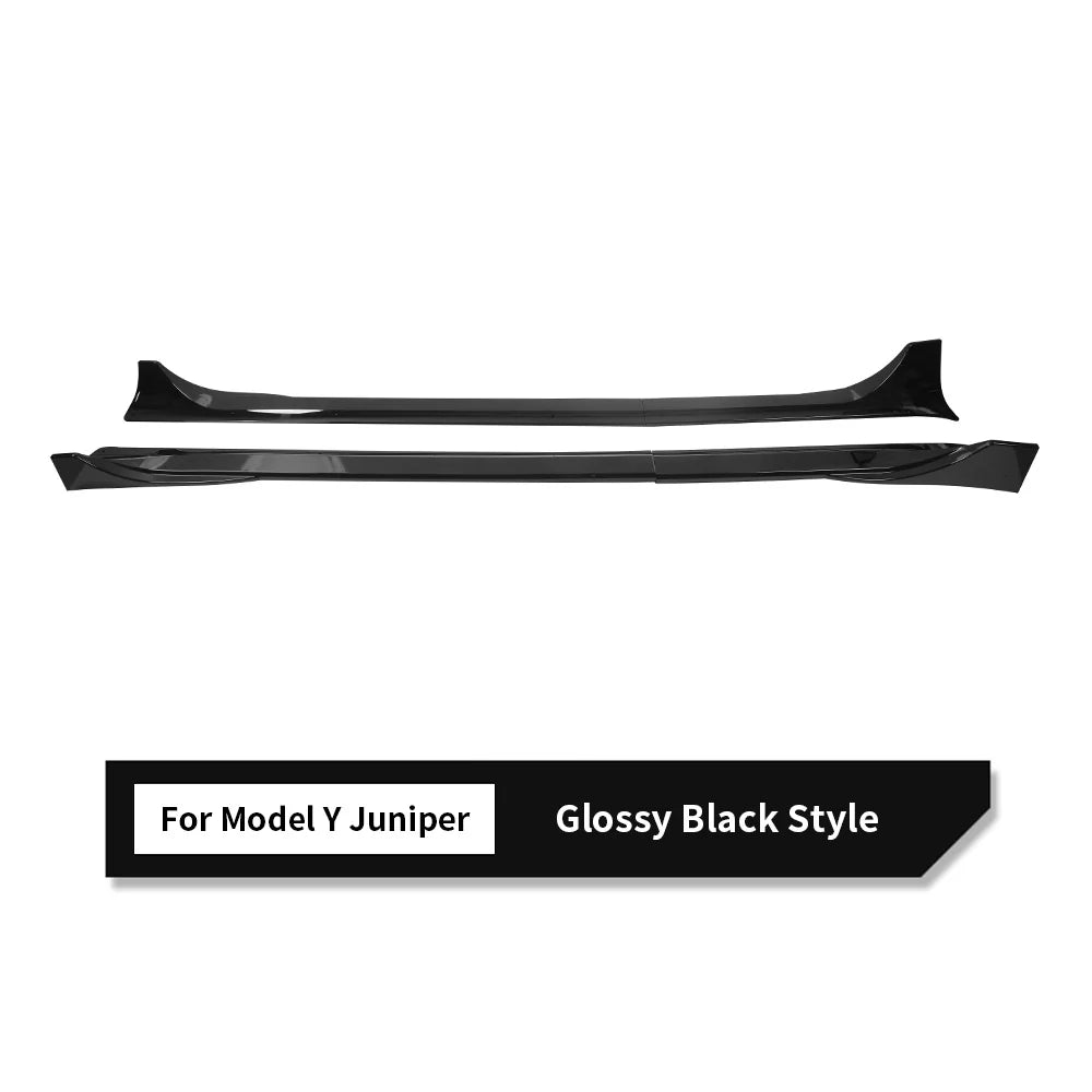 Sport Performance ABS Side Skirts for 2026+ Tesla Model Y Juniper | Split-Design Aerodynamic Side Skirt Kit with Matte Black, Gloss Black & Carbon Fiber-Style Finishes
