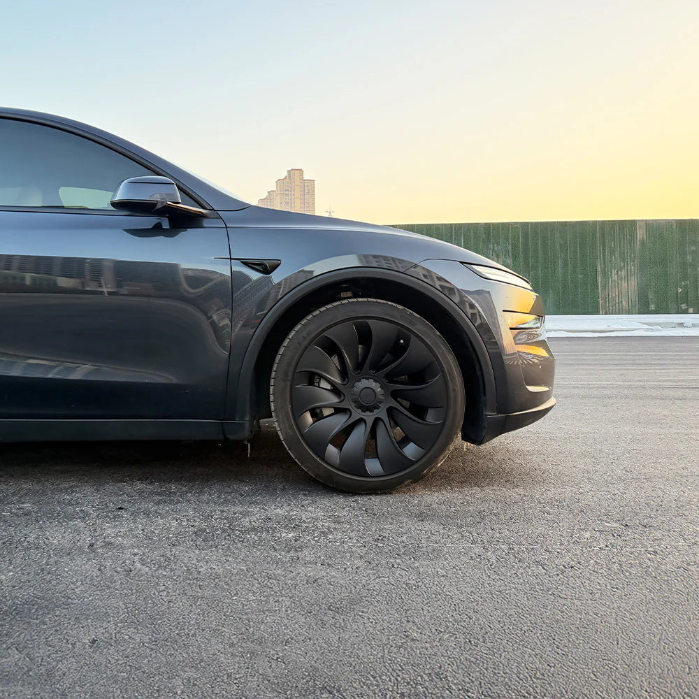 20" Uberturbine Style Wheel Covers for Tesla Model Y Juniper 2025+ (Helix 2.0 Wheels) – Full Rim Protection, Aerodynamic Hubcaps, Satin Black ABS