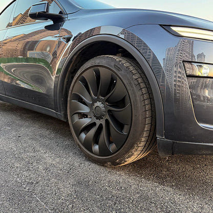 20" Uberturbine Style Wheel Covers for Tesla Model Y Juniper 2025+ (Helix 2.0 Wheels) – Full Rim Protection, Aerodynamic Hubcaps, Satin Black ABS