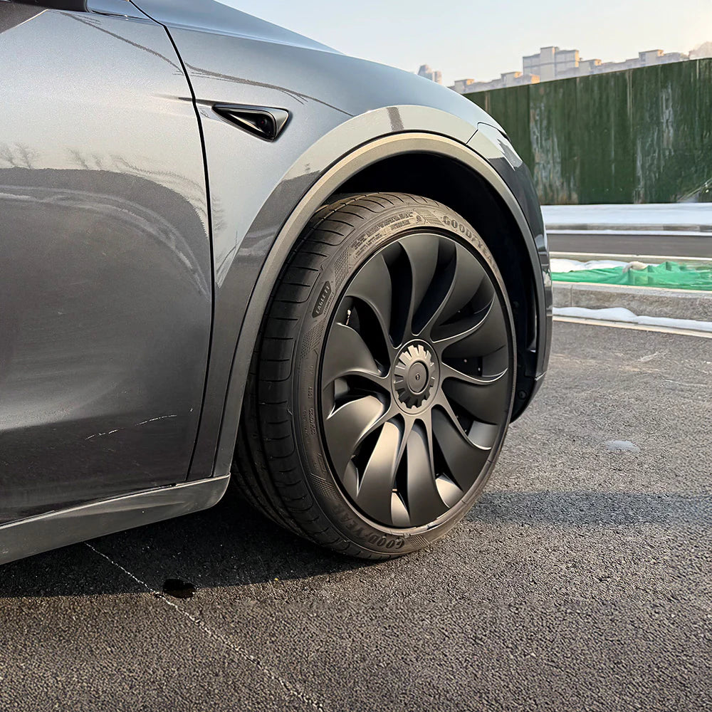 20" Uberturbine Style Wheel Covers for Tesla Model Y Juniper 2025+ (Helix 2.0 Wheels) – Full Rim Protection, Aerodynamic Hubcaps, Satin Black ABS