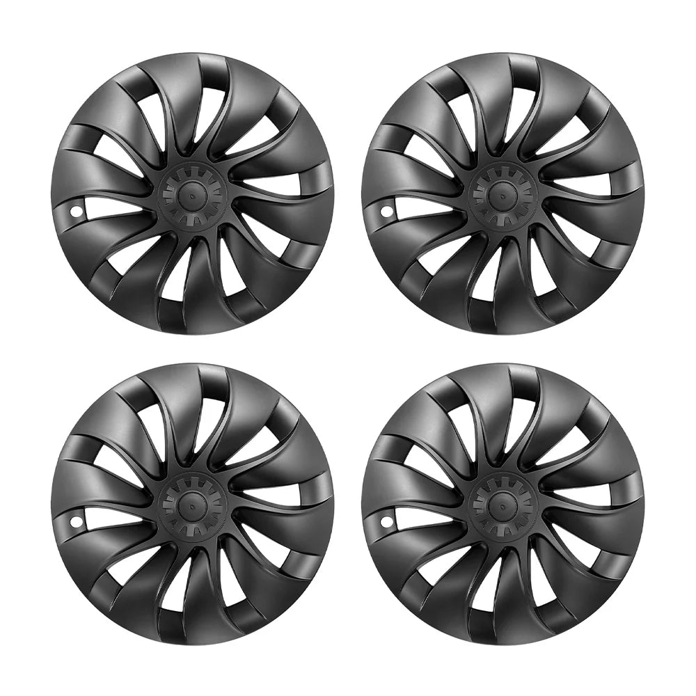 20" Uberturbine Style Wheel Covers for Tesla Model Y Juniper 2025+ (Helix 2.0 Wheels) – Full Rim Protection, Aerodynamic Hubcaps, Satin Black ABS