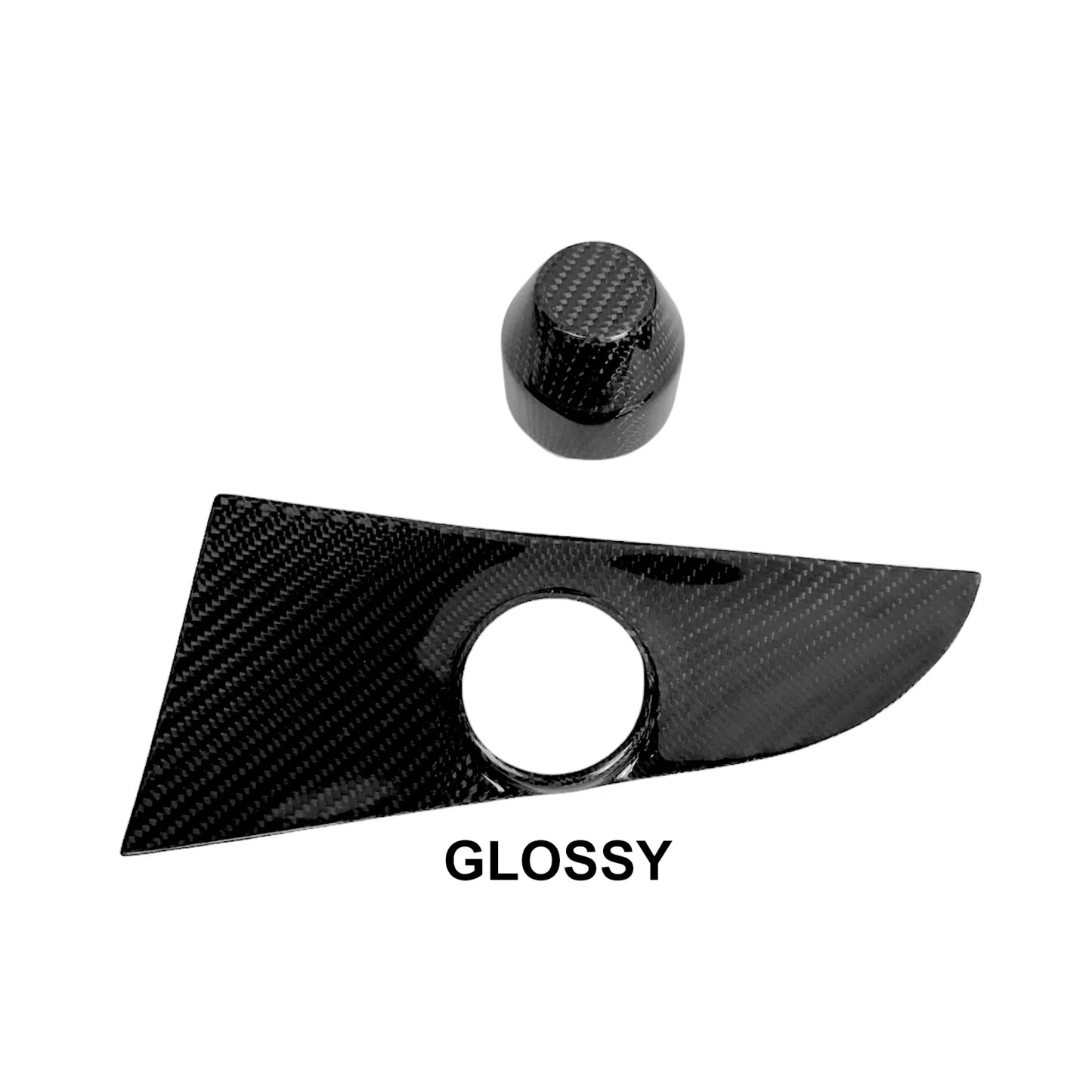 Tesla Cybertruck Windshield Wiper Motor Cover Overlay & Optional Center Cap – Real Molded Carbon Fiber | OEM Fit, Double-Sided Tape Installation