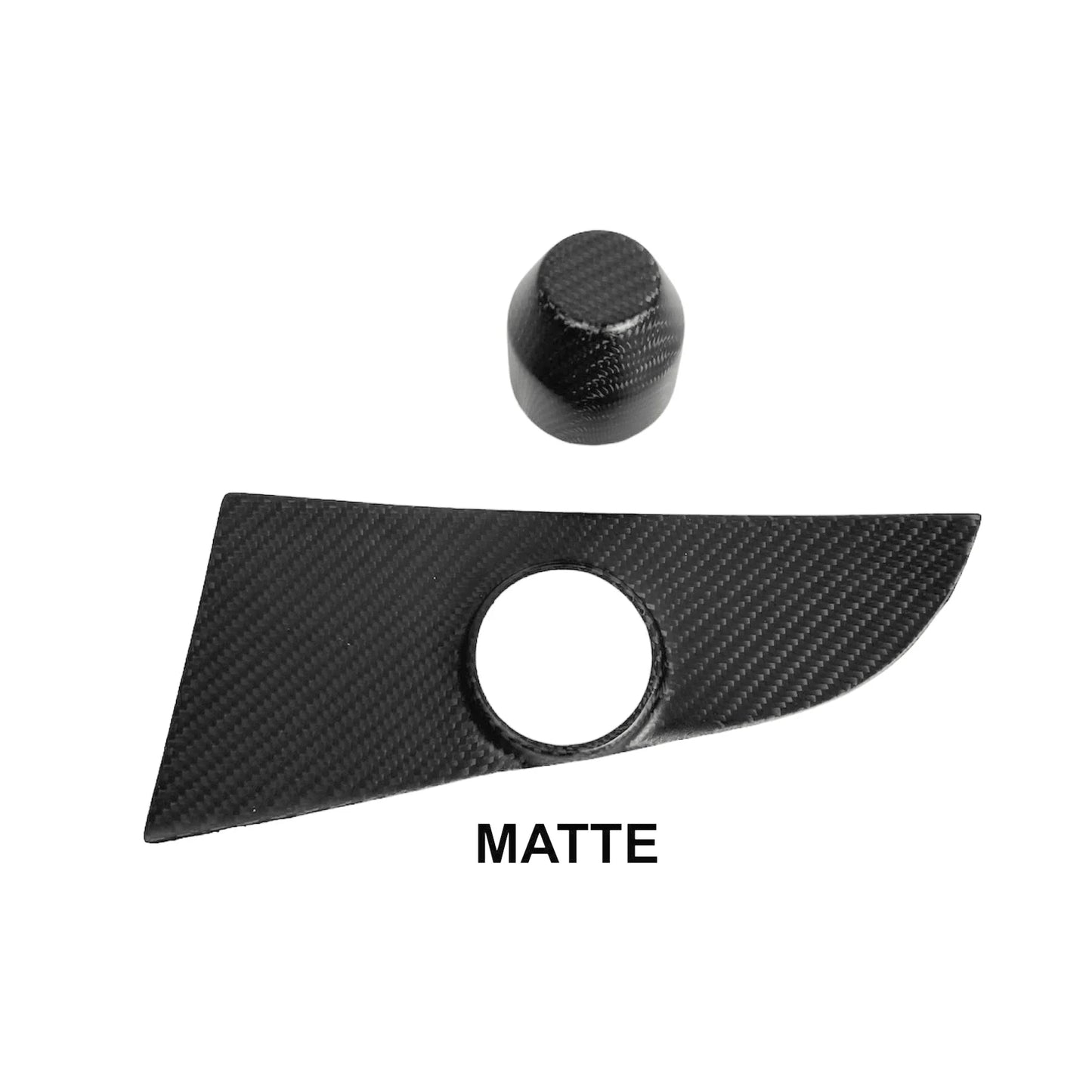 Tesla Cybertruck Windshield Wiper Motor Cover Overlay & Optional Center Cap – Real Molded Carbon Fiber | OEM Fit, Double-Sided Tape Installation