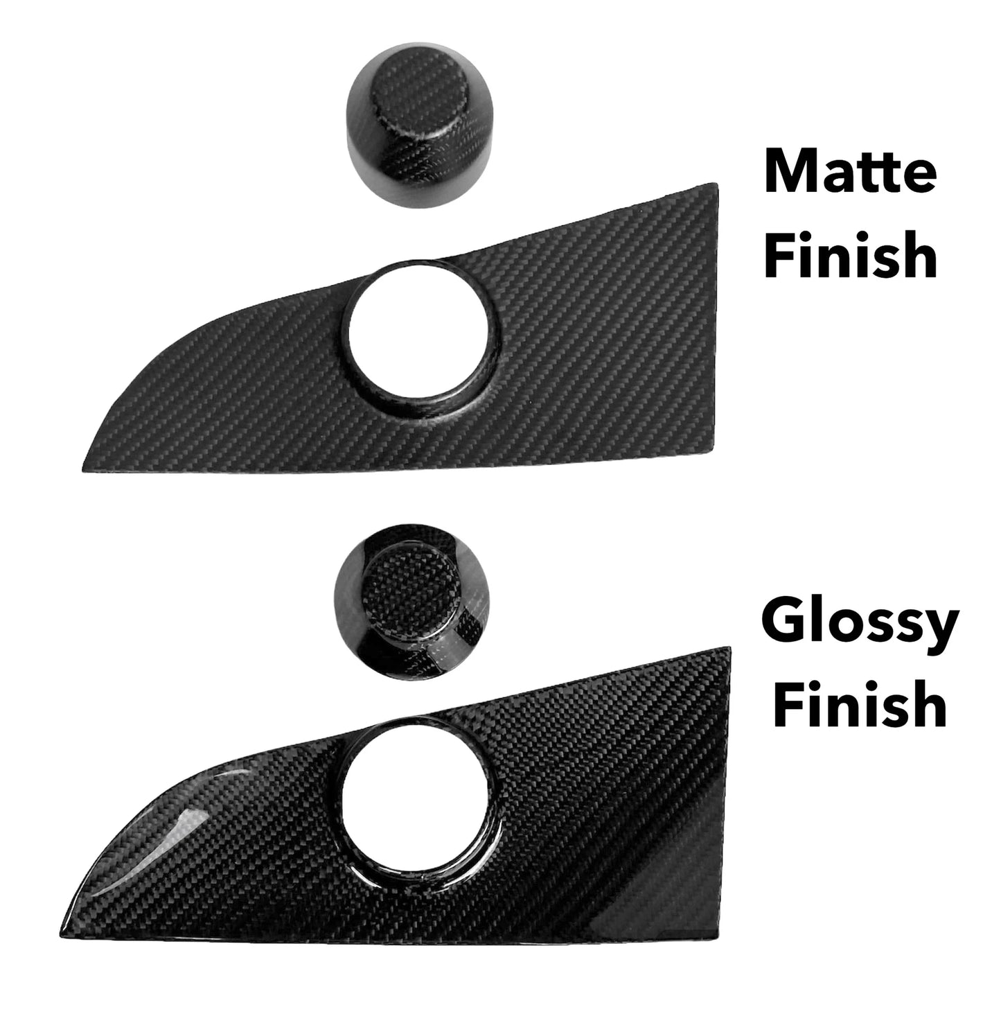 Tesla Cybertruck Windshield Wiper Motor Cover Overlay & Optional Center Cap – Real Molded Carbon Fiber | OEM Fit, Double-Sided Tape Installation