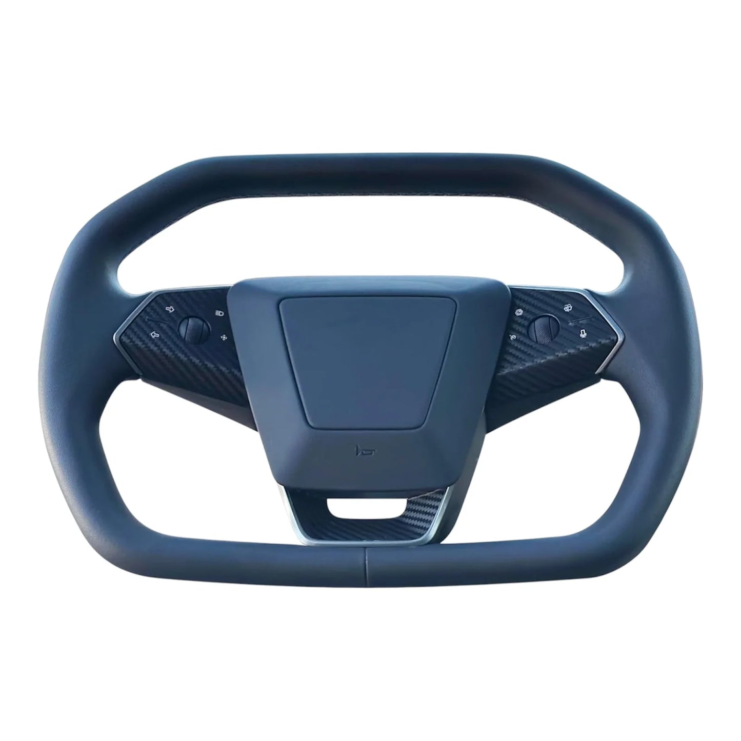 Tesla Cybertruck Steering Wheel Bezel Wrap Kit (3-Piece) – Carbon Fiber Style Vinyl / Gloss PPF Options | Precision Laser-Cut Interior Trim Overlay