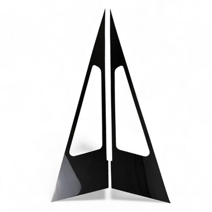 Tesla Cybertruck A-Pillar Full Corner Window Overlay (1 Pair) – Real Dry Molded Carbon Fiber Exterior Trim, Glossy or Matte Finish