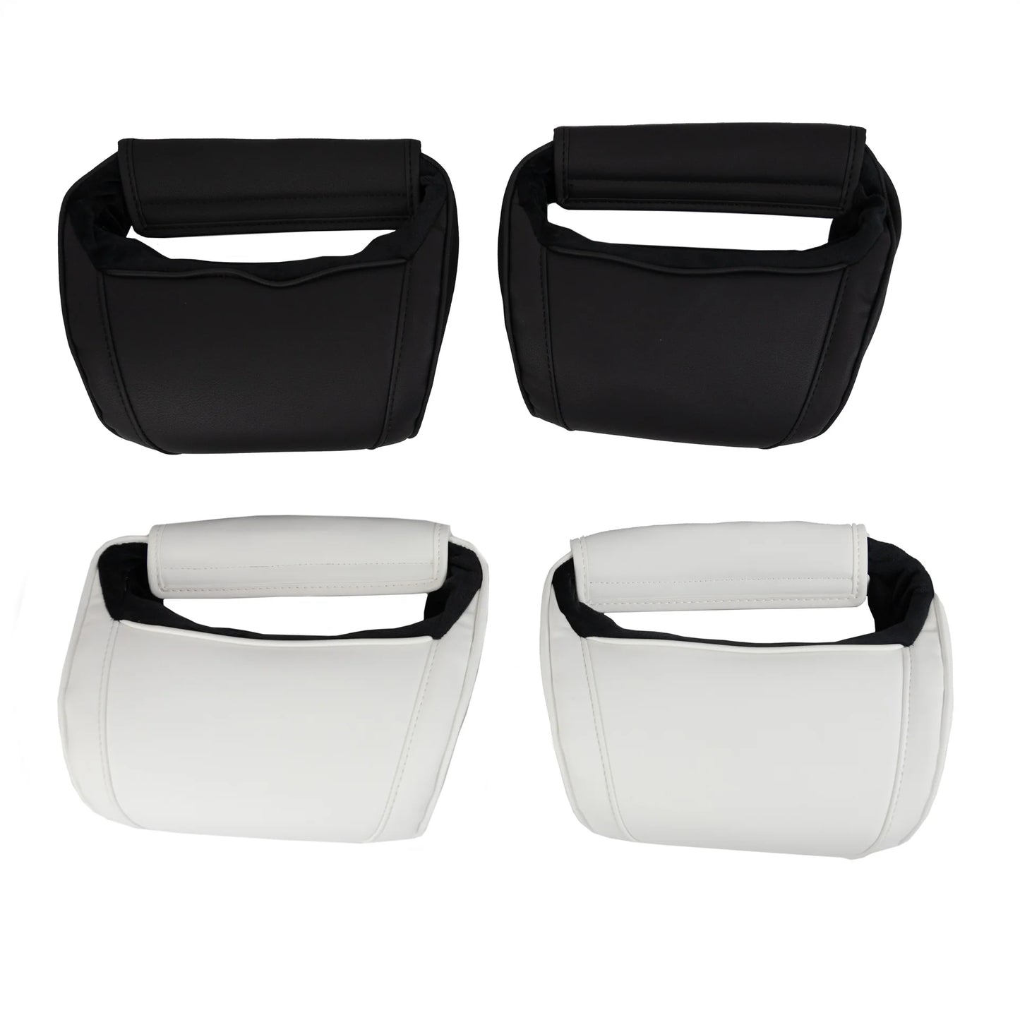 Tesla Model S, Model 3, Model X & Model Y Memory Foam Headrest Neck Support Pillows (1 Pair) – Universal V-Style Fit, Vegan Leather Interior Match | Version 2.0