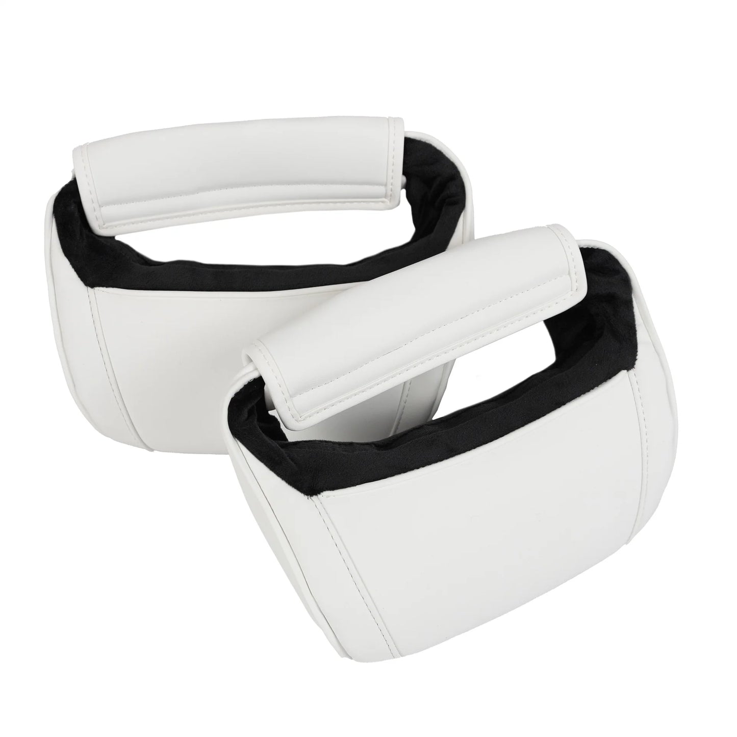 Tesla Model S, Model 3, Model X & Model Y Memory Foam Headrest Neck Support Pillows (1 Pair) – Universal V-Style Fit, Vegan Leather Interior Match | Version 2.0