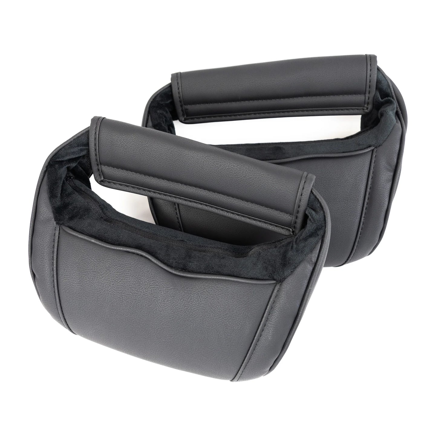 Tesla Model S, Model 3, Model X & Model Y Memory Foam Headrest Neck Support Pillows (1 Pair) – Universal V-Style Fit, Vegan Leather Interior Match | Version 2.0