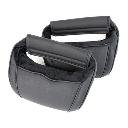 Tesla Model S, Model 3, Model X & Model Y Memory Foam Headrest Neck Support Pillows (1 Pair) – Universal V-Style Fit, Vegan Leather Interior Match | Version 2.0