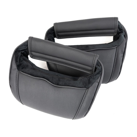 Tesla Model S, Model 3, Model X & Model Y Memory Foam Headrest Neck Support Pillows (1 Pair) – Universal V-Style Fit, Vegan Leather Interior Match | Version 2.0