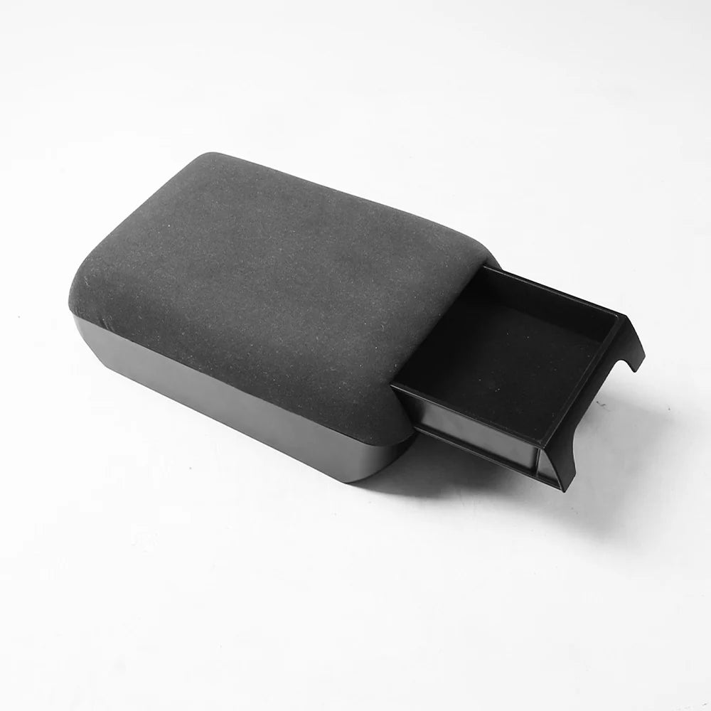 Raised Center Console Armrest Storage Box with Drawer for Tesla Model Y Juniper 2025+ & Tesla Model 3 Highland 2024–2026+ | Ergonomic Armrest Riser Organizer with Hidden Storage