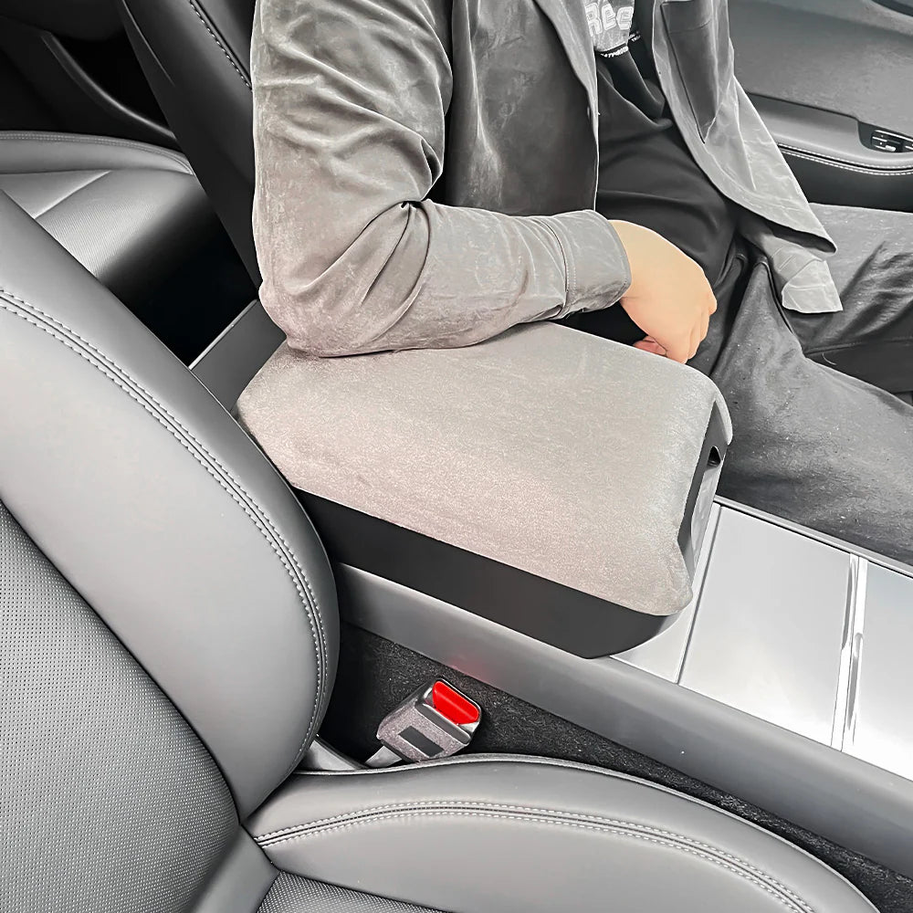 Raised Center Console Armrest Storage Box with Drawer for Tesla Model Y Juniper 2025+ & Tesla Model 3 Highland 2024–2026+ | Ergonomic Armrest Riser Organizer with Hidden Storage