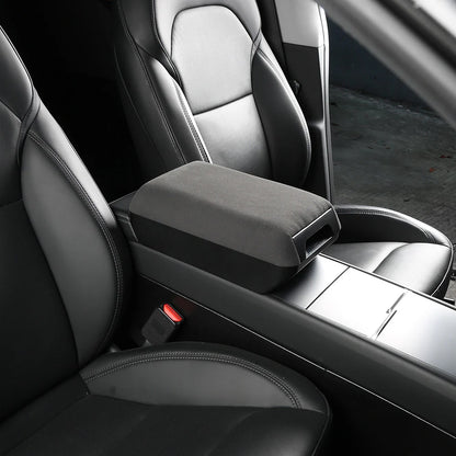 Raised Center Console Armrest Storage Box with Drawer for Tesla Model Y Juniper 2025+ & Tesla Model 3 Highland 2024–2026+ | Ergonomic Armrest Riser Organizer with Hidden Storage