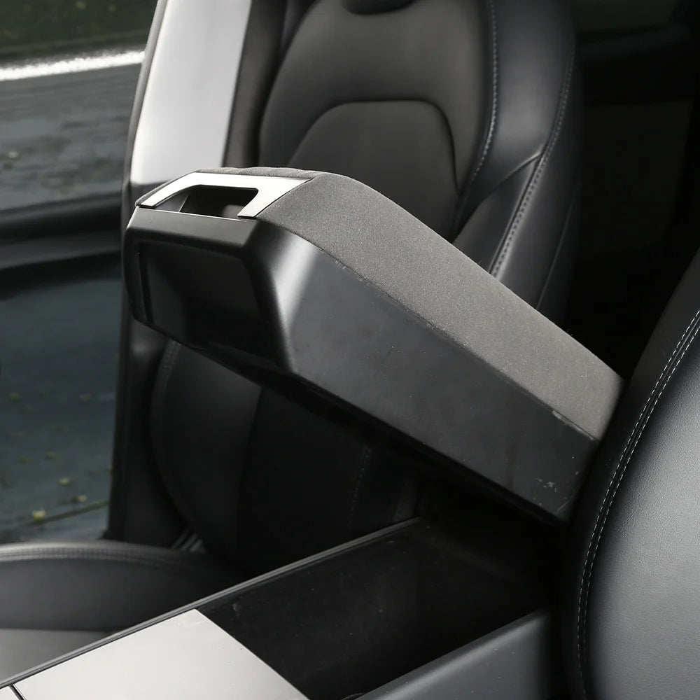 Raised Center Console Armrest Storage Box with Drawer for Tesla Model Y Juniper 2025+ & Tesla Model 3 Highland 2024–2026+ | Ergonomic Armrest Riser Organizer with Hidden Storage
