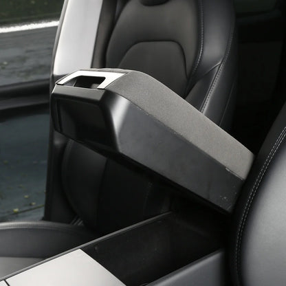 Raised Center Console Armrest Storage Box with Drawer for Tesla Model Y Juniper 2025+ & Tesla Model 3 Highland 2024–2026+ | Ergonomic Armrest Riser Organizer with Hidden Storage