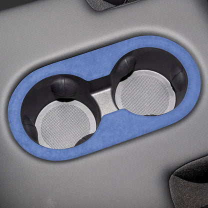 Premium Alcantara Cup Holder Cover for 2025+ Tesla Model Y Juniper Interior – Custom Fit Center Console Cup Holder Trim Protector, Soft Suede Luxury Upgrade Accessory