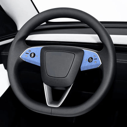 Premium Alcantara Steering Wheel Trim Cover Kit for 2025+ Tesla Model Y Juniper (2025.03+) – OEM-Fit Interior Steering Wheel Panel Upgrade, Luxury Suede Finish, Scratch & Fingerprint Resistant