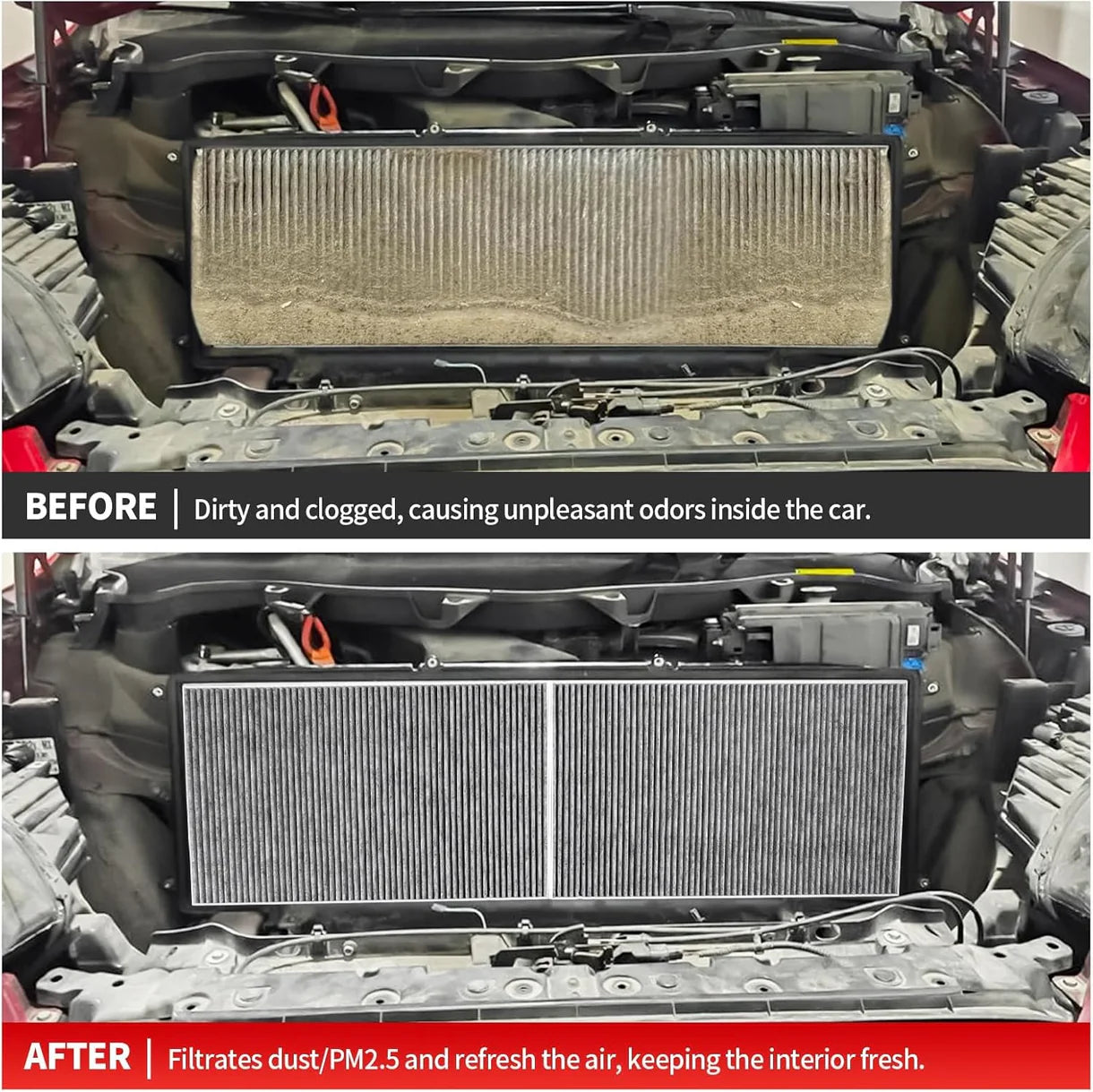 Premium HEPA Cabin Air Filter for Tesla Model S (2016–2025) & Tesla Model X (2016–2025) – 5-Layer High Efficiency Replacement Filter, OEM Fit, Removes Dust, Pollen, Smoke & Odors
