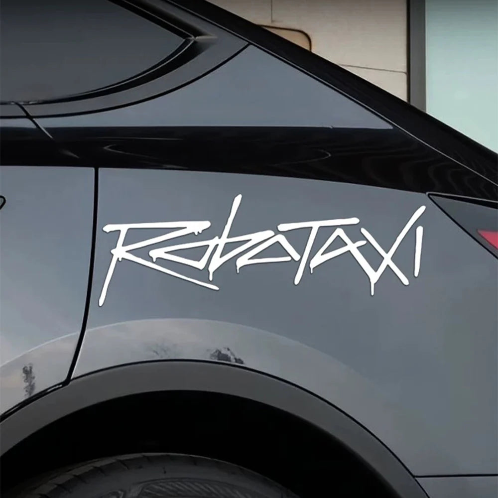 Tesla Robotaxi Exterior Sticker for Model 3 / Model Y / Model S / Model X – Premium Waterproof PVC Decal for Autonomous Ride-Sharing Identification & Futuristic Styling
