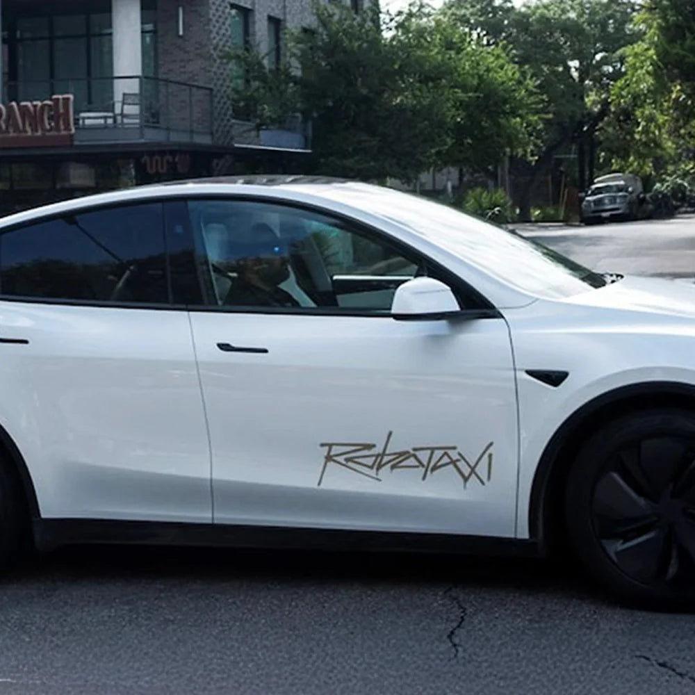 Tesla Robotaxi Exterior Sticker for Model 3 / Model Y / Model S / Model X – Premium Waterproof PVC Decal for Autonomous Ride-Sharing Identification & Futuristic Styling
