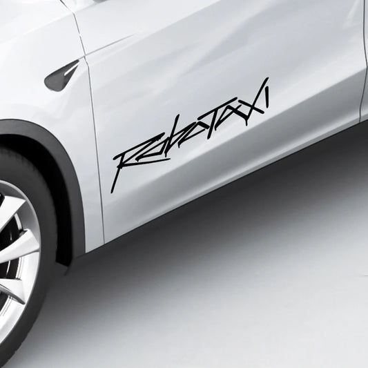 Tesla Robotaxi Exterior Sticker for Model 3 / Model Y / Model S / Model X – Premium Waterproof PVC Decal for Autonomous Ride-Sharing Identification & Futuristic Styling