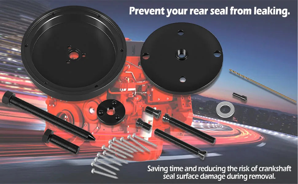 Prevent rear seal leaks by saving time and reducing risk of crankshaft surface damage during removal.