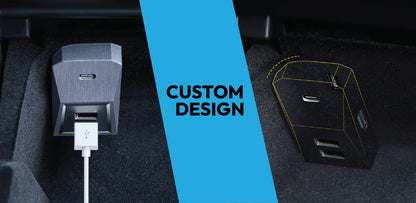 Glove Box Cyber-HUB USB Adapter for Tesla Model 3 & Model Y (2021–2023) – 4-Port USB Hub for Sentry Mode, Data & Charging