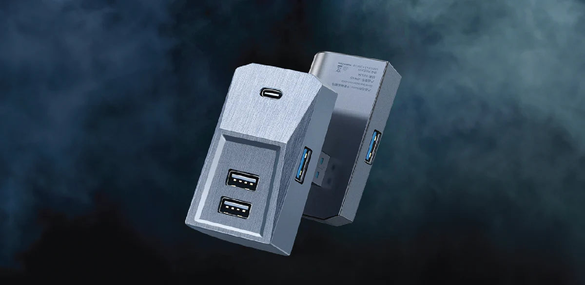 Glove Box Cyber-HUB USB Adapter for Tesla Model 3 & Model Y (2021–2023) – 4-Port USB Hub for Sentry Mode, Data & Charging