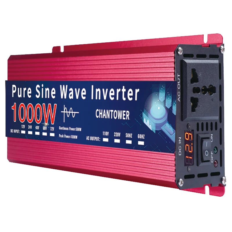 Pure Sine Wave Inverter 2000-5000W: compact and efficient for home, office or camping use.