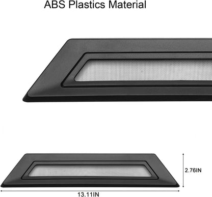 Tesla Cybertruck Rear Floor Air Vent Covers – Black ABS Backseat HVAC Vent Protectors with Mesh Design (2-Piece Set, 2023–Present)